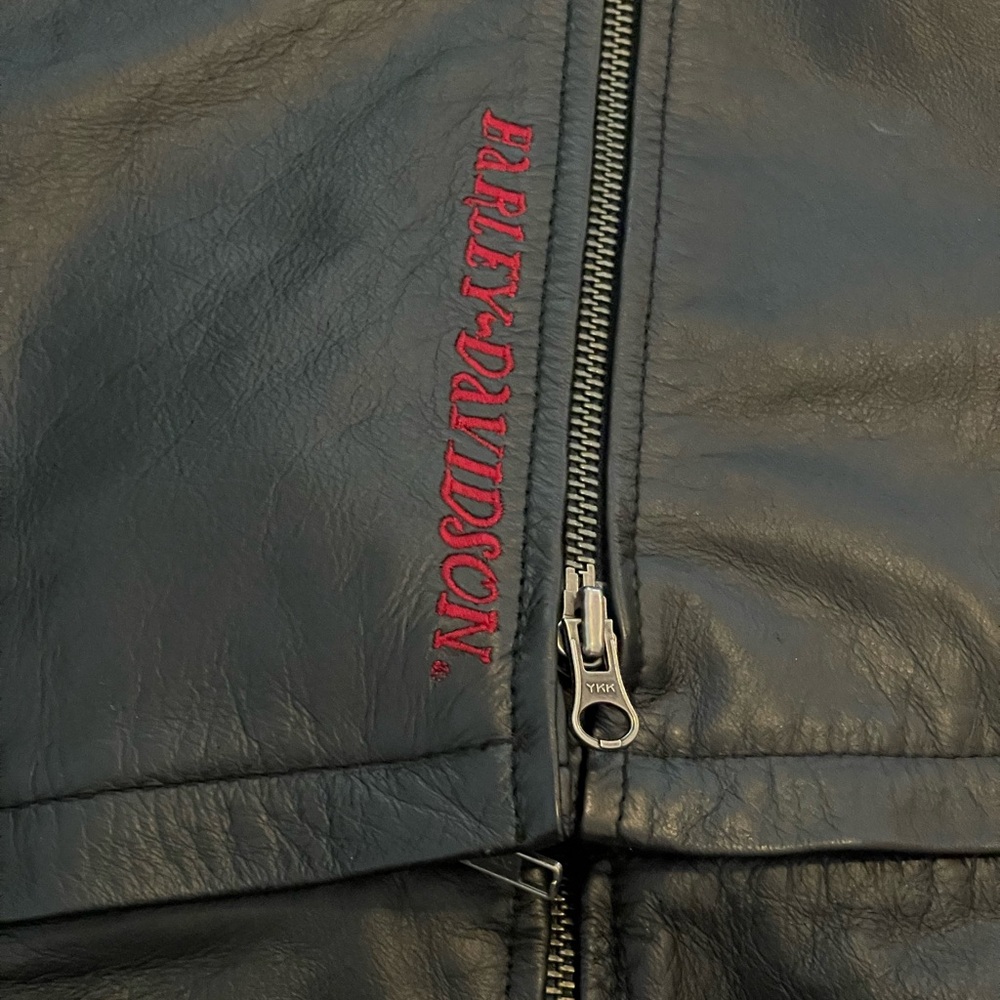 Vintage Harley-Davidson Black Leather modular dress size 12 - Picture 8 of 14